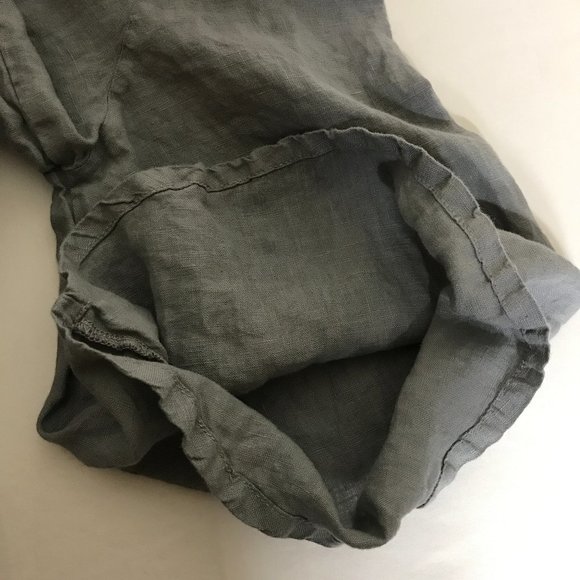 Bryn Walker 100% Linen Unstructured V Neck Wide Sleeve Lagenlook Maxi Dress Sz L - Picture 12 of 13